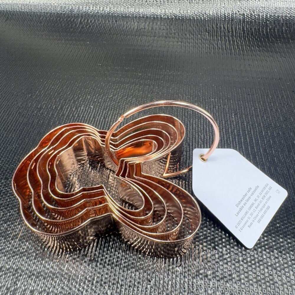 Williams Sonoma Easter Bunny Copper Metal Cookie Cutters 5 on Ring New W Tag - Picture 9 of 14